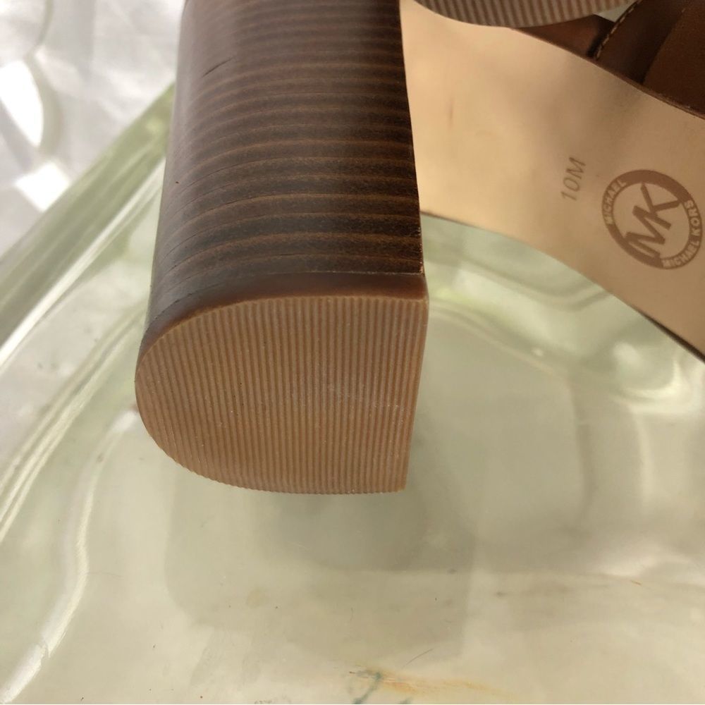 Michael Kors LUGGAGE Cooper Vachatta open toe Mules size 10 NEW - Picture 7 of 9